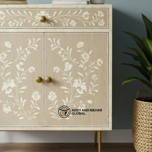 ตู้เก็บดอกไม้ฝังกระดูกสีเบจทำด้วยมือคุณภาพพรีเมี่ยมสำหรับทางเข้าหรือห้องรับประทานอาหารและห้องนอนเน้นเสียงปริมาณมาก - Product Image 4