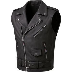 Venta al por mayor de logotipo personalizado para hombre en blanco de cuero de moto chaleco cremallera diseño de alta calidad transpirable chaqueta de cuero de invierno - Product Image 4