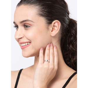 NOVAMART Fine Franco <b>Adjustable</b> <b>Ring</b> for Women and Girls 925 Sterling Silver with Princess Cut Diamond Elegant Gift Idea Wholesa - Product Image 3