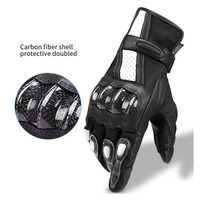 Guantes de Motociclismo y Esquí Unisex de Alta Calidad Alpha Racing, de Cuero, Antideslizantes, con Tela Reforzada, Transpirables, con Pantalla Táctil