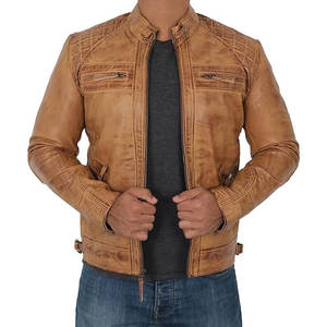 Veste en cuir confortable pour hommes, veste en toile unie à la mode pour l'hiver à des prix très vendus - Product Image 2