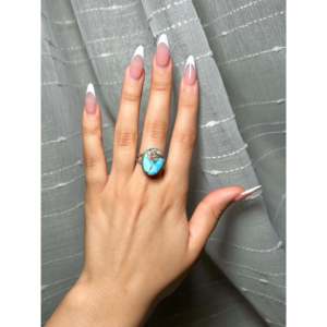 Navajo-<b>Crafted</b> Cultural Collectible Ring Golden Hill Turquoise & Sterling Silver Size 7.75 - Product Image 5