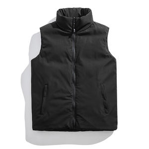 Mode hiver manteau hommes doudoune personnalisé bouffant gilet col vers le bas surdimensionné bouffant gilet sans manches fermeture éclair hommes vestes - Product Image 1