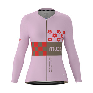 Maillot de cyclisme pour femmes SOLACE à carreaux rose - Respirant, léger, à manches courtes - Product Image 3