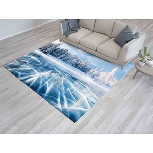 Alfombra Estampada con Paisaje Natural: Alfombra de Baño, Alfombra Azul, Paisaje Invernal, Alfombra Suave No Tejida - Product Image 4