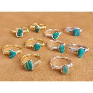 Trendy Fashion <b>Rings</b> with Gold and Silver Plating Natural Stone Inlay for Resale Appeal - Product Image 1