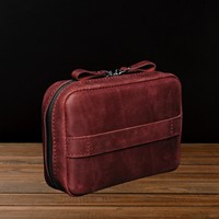 Sac d'équipement portable en cuir véritable pour câble USB, chargeurs et lecteur de casserole