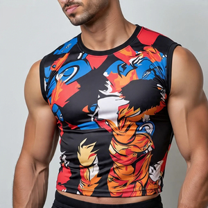 Sublimación Crop Tops Hombres Sin mangas Verano Tops cortos Ropa deportiva Correr Jogging Tank Tops Hombres - Product Image 1