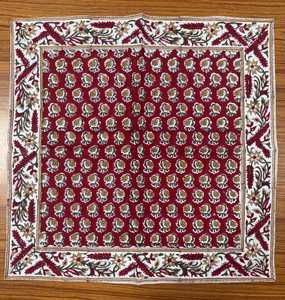 2025 tendance haute à la main indien bloc imprimé coton tissu dîner serviettes chocolat Cosmos rouge pour les mariages événements maison - Product Image 3