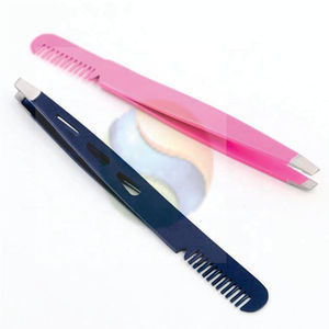 Pince à épiler en acier inoxydable de haute qualité, personnalisée, à pointe inclinée, outils de maquillage - Product Image 1