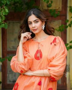 Vestido de Verano Indio de algodón hecho a mano, elegante estampado Floral, regalo de novia, moda de mujer personalizada, ropa de fiesta corta dulce para - Product Image 6