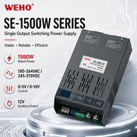 Alimentation électrique à découpage à tension et courant réglables industrielle SE-1500 1500W 12V 24V 36V 48V 70V 96V 110V 150V 220V