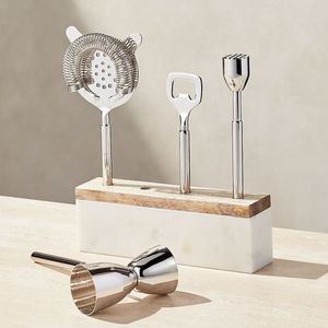 Premium Stainless Steel Eco-Friendly Modern <b>Bar</b> <b>Tool</b> Set Professional Cocktail Mixing Accessories for Home Bartenders Parties - Product Image 1