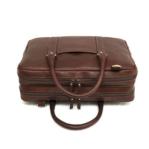 Sac à dos pour ordinateur portable en cuir véritable et polyester souple pour hommes d'affaires, résistant à l'eau, avec bandoulière portable - Product Image 3