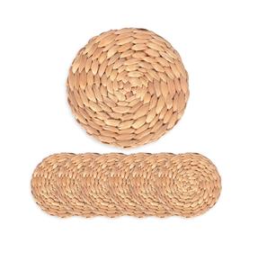 Oval Jute Woven <b>Placemats</b> Round Fabric Coasters Cotton Braided <b>Placemats</b> <b>Dining</b> <b>Table</b> Mat Heat-Resistant Pot Holders - Product Image 5