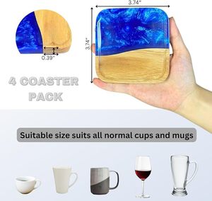 Durable and Stylish Classic Design Wood <b>Epoxy</b> <b>Table</b> Coaster Low Price Mats & Pads for <b>Table</b> Protection for Christmas - Product Image 4