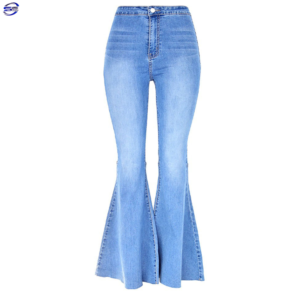 Best Selling Bell Bottom Jeans Girls High Waist Flare Pants 2025