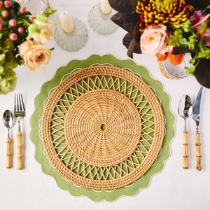 Manteles Individuales Redondos de Ratán Natural Tejidos a Mano, Manteles de Paja para Decoración de Comedor, Resistentes al Calor, Posavasos Boho y Decoración de Pared - Product Image 5