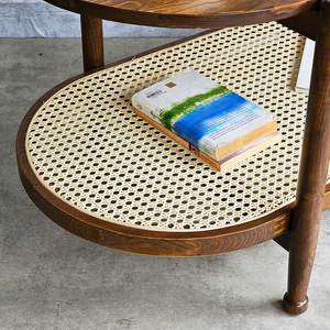 Oval Shaped 2-Tier 100x50x52cm Wood Teak <b>Coffee</b> <b>Table</b> Sofa <b>Table</b> with Stylish Design-TT68263 - Product Image 5