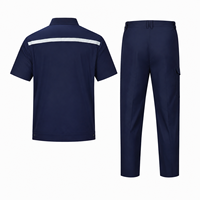 Ensemble uniforme de travail industriel personnalisé OEM, veste de technicien respirante à manches courtes et pantalon cargo pour l'entretien en usine