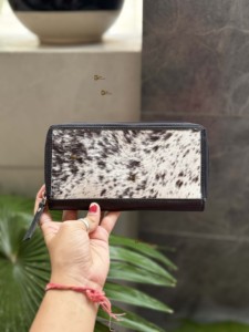 Bolsos de mano para mujer, cuero de piel de vaca, patrón occidental, bolso de mano, gran oferta, pelo en piel oculta, billetera de cuero, regalo para mujer - Product Image 2