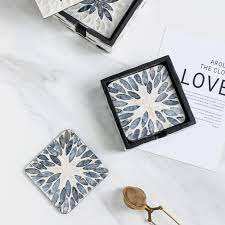 Aaliyan impex ที่รองแก้วฝังมุกงานฝีมือที่ไม่ซ้ำกันกับงานฝีมือที่หรูหราสำหรับเครื่องดื่มร้อนในราคาไม่แพง - Product Image 4