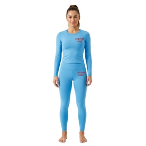 Custom Print <b>for</b> Wear Two Piece Set Women's <b>Long</b> Sleeve <b>Tops</b> <b>Leggings</b> Yoga Sportswear Suit Velvet Fabric Breathable Quick Dry - Product Image 1
