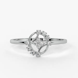 Anillo de Compromiso de Plata de Ley 925 con Diseño Floral Hueco Elegante para Mujer, Regalo de Lujo con Circonita como Piedra Principal - Product Image 1