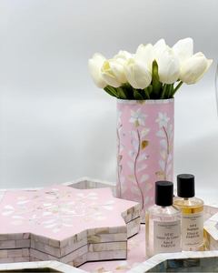 Plateau de service Jali Design en incrustation d'os coloré, élégant artisanat rectangulaire en bois, métal, marbre, acier inoxydable et aluminium - Product Image 3