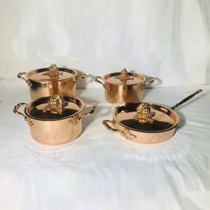 Vente flash - Ensemble de casseroles de luxe pour la cuisine, noir mat, avec boutons en forme de citrouille dorés, casseroles de service alimentaires - Product Image 6