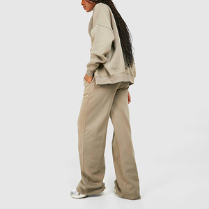 2026 Winter Women's Breathable Anti-Bacterial Printed Lightweight 100% Cotton Solid Casual Two-Piece Training Tracksuit Set - Product Image 2