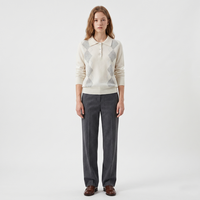 Pull en cachemire pour femme, haut de gamme, jacquard, motif losanges, polo en cachemire pour l'automne, logo personnalisé du fabricant