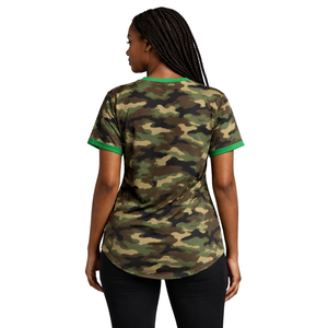 Camo 08 Legacy Pullover Baseball Jersey Greek Sorority Apparel <b>Womens</b> Pink and Green College Sisterhood Mesh <b>T</b> <b>Shirt</b> Greek Wear - Product Image 6
