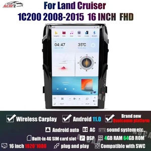 Aucar 16 "mới nhất <span class=keywords><strong>Android</strong></span> 11 Car DVD Player xe Đài phát thanh stereo video GPS navigation đơn vị đứng đầu cho TOYOTA LAND CRUISER 2008-2015 - Product Image 6