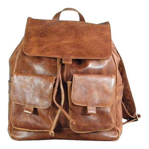 Sac à dos pour ordinateur portable unisexe en cuir véritable vintage, fermeture éclair, protection RFID, doublure en coton biologique, système de transport en maille de résine - Product Image 3