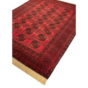 Tapis en laine noués à la main de style bohème Kiaan, motifs géométriques abstraits rouge-orange pour la maison, la chambre, le salon, le couloir - SVTK-93 - Product Image 2