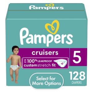 Pampers Cruisers 128 XXL ผ้าอ้อมเด็กผ้าฝ้าย5ผ้าอ้อมระบายอากาศพิมพ์ลายสำหรับทารกและผู้ใหญ่