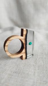 Porte-serviettes en bois et résine fabriqué à la main pour le cadre de table rustique fêtes de mariage hôtel salle à manger élégant Fusion Look - Product Image 4