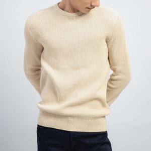 Pulls pour hommes en coton 100% respirant, à motif de lettres, col rond, tricot moelleux, anti-boulochage, séchage rapide, fabrication sur mesure, design OEM - Product Image 1