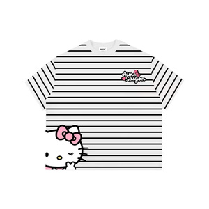 เสื้อยืดผ้าฝ้ายทอ 100% สำหรับผู้หญิง ระดับพรีเมียม |   สไตล์หวาน แขนสั้น ระบายอากาศได้ดี |   โลโก้หัวใจลายเสือดาว |   เสื้อผ้าฤดูหนาว ทรงปกติ 250 กรัม - Product Image 1