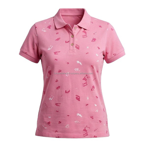 T-shirt de golf respirant pour femme en tissu toile polyester/coton 220g, idéal pour l'été – Vente en gros - Product Image 1
