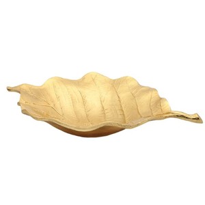 จานเสิร์ฟรูปใบไม้สีทองแบบคลาสสิกของตกแต่งโต๊ะวางกลางโต๊ะดีไซน์ใบไม้อุปกรณ์ตกแต่งบ้านด้วยสำเนียงการตกแต่งบ้าน - Product Image 4