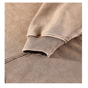 Sudadera con capucha lavada con ácido y piedra vintage de gran tamaño con forro polar de algodón y logotipo personalizado para hombre, Sudadera negra desgastada con pintura de galería de invierno - Product Image 4