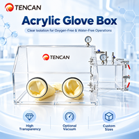 Boîte à gants isolante portable en acrylique transparent pour chambre sèche, à environnement anaérobie strict, pour la recherche en laboratoire, l'électronique organique, l'argon et l'oxygène sous vide