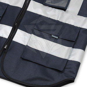 Chaleco de seguridad de construcción personalizado de alta calidad Ropa de trabajo de poliéster de alta visibilidad Directo de fábrica - Product Image 5