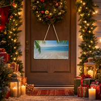 Plaque de porte de bureau personnalisée moderne en PVC avec corde de suspension, panneau de porte d'entreprise, logo personnalisé pour cadeaux de Noël