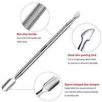 AMETRINE SURGICAL Conjunto de Manicure de 2 Peças em Aço Inoxidável de Alta Qualidade com Limpador de Cutículas de Dupla Ponta e Empurrador Reutilizável em Caixa