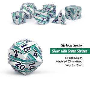 Bộ Xúc Xắc Kim Loại DND Bán Sỉ Xúc Xắc Trò Chơi Đa Diện Sọc Tùy Chỉnh D4 D6 D8 D10 D12 D20 D % Cho Trò Chơi Trên Bàn D & D - Product Image 4