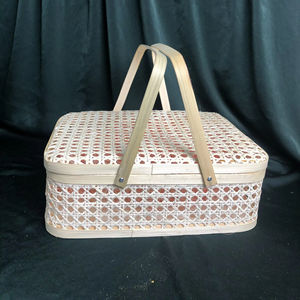 Panier de rangement en bambou naturel de haute qualité, style traditionnel, design pliable, couleur personnalisable, accessoires décoratifs, tendance - Product Image 1