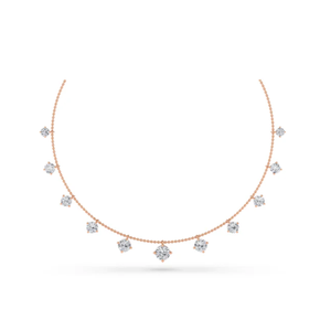 Explore el impresionante collar de cuatro líneas finas con diamantes cultivados en laboratorio, ideal para una moda simple, elegante y sostenible - Product Image 2